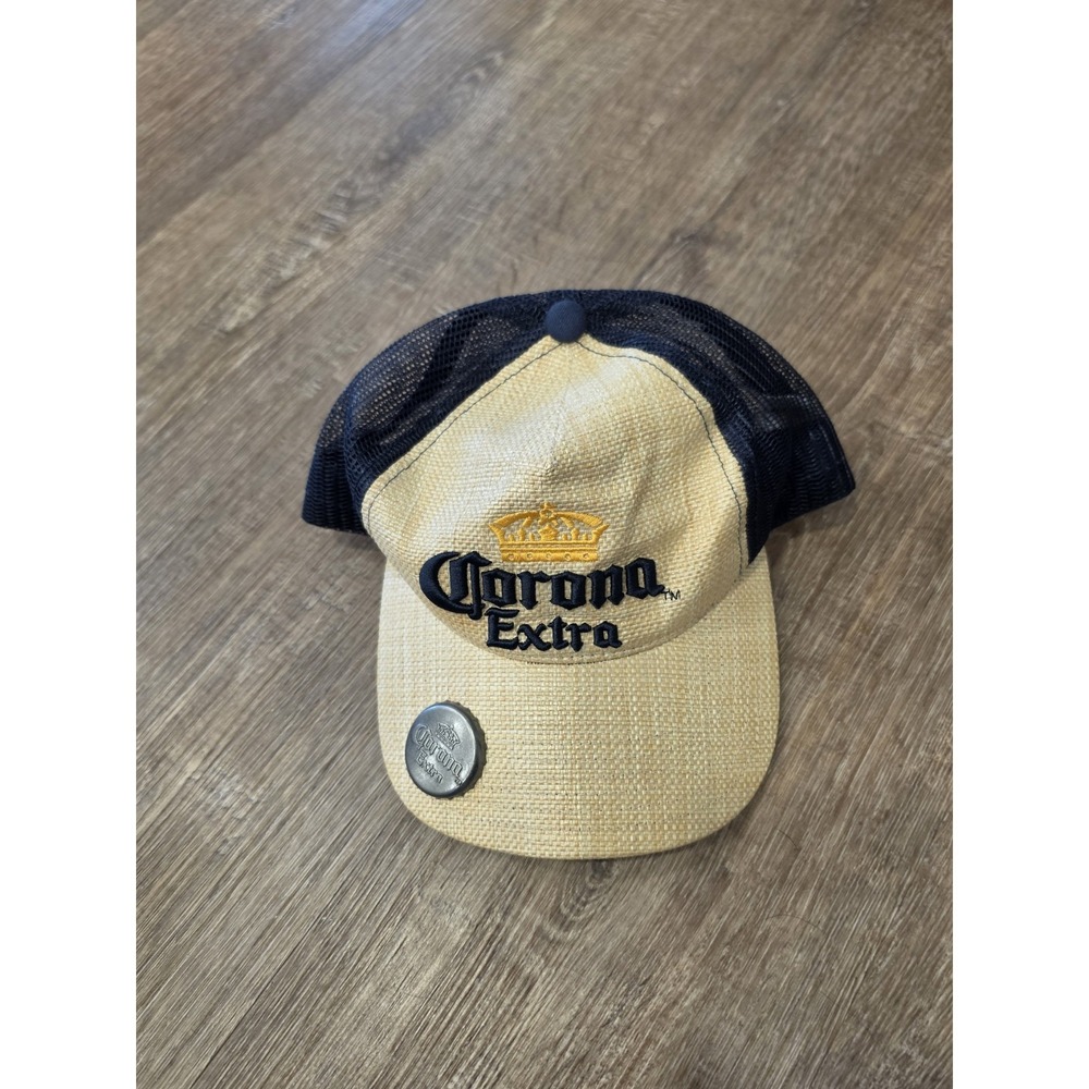 Official Corona Extra Hat Straw Bottle Opener Trucker Snapback Ball Cap Beer